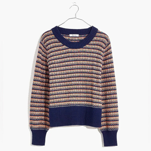MADEWELL Striped Tensley Pullover Sweater in Cotton Merino Yarn - Picture 3 of 8